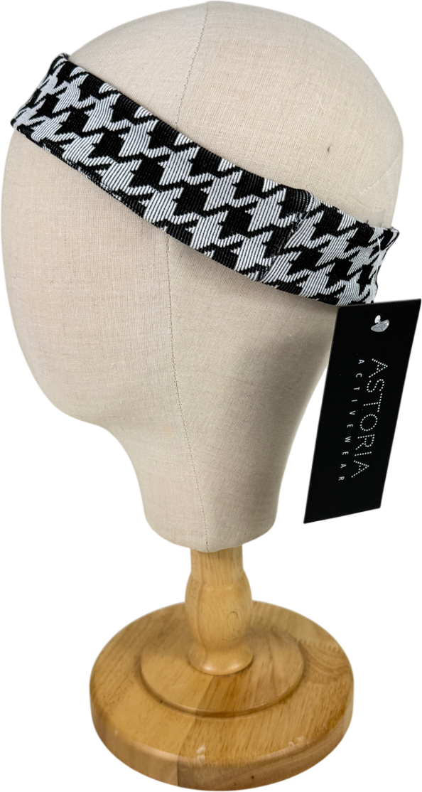 Astoria Activewear Black Seamless Knit Headband - Black/grey Houndstooth