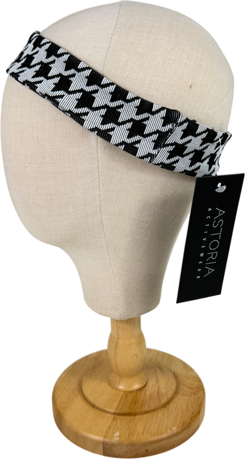 Astoria Activewear Black Seamless Knit Headband - Black/grey Houndstooth
