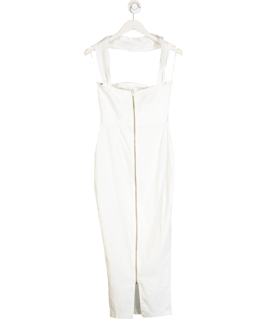 Vesper White Zip Back Midi Dress UK 10