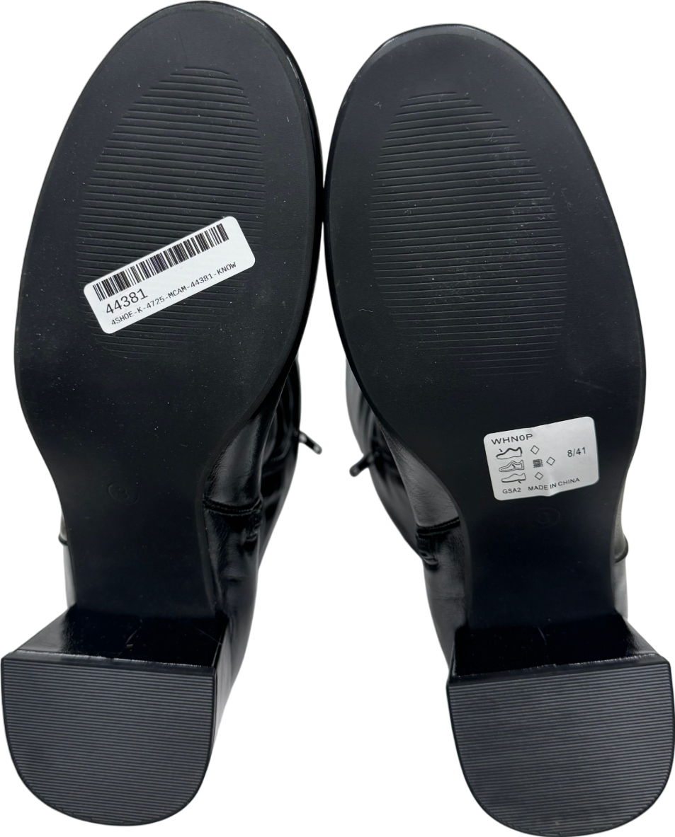 Very Black Low Block Heel Boot UK 8 EU 41 👠