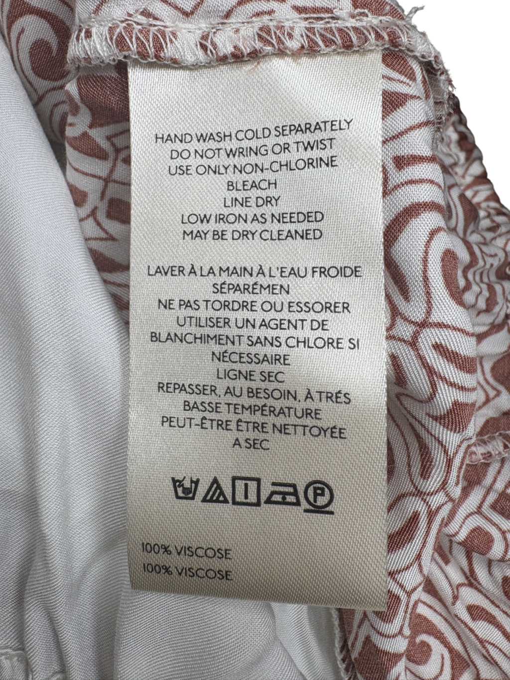 Anthropologie White V Neck Motif Top UK M