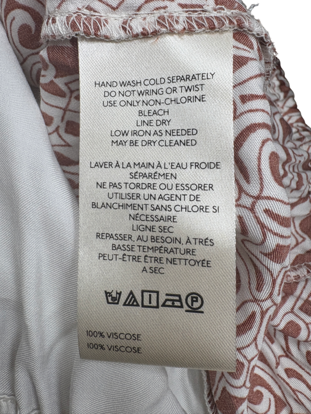 Anthropologie White V Neck Motif Top UK M