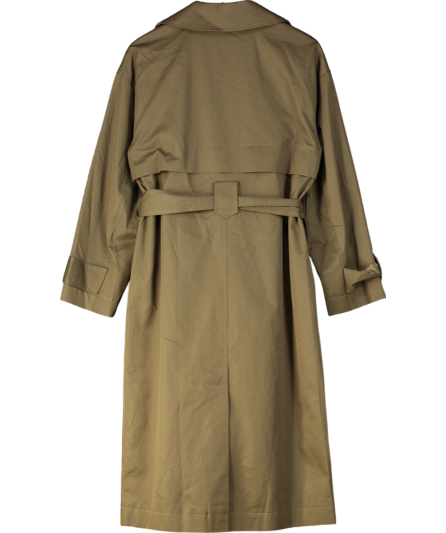 River Island Green Khaki Relaxed Wrap Trench Coat UK S