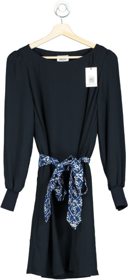 Claudie Pierlot Blue Ravageuse Belted Day Dress Fr36 UK 8