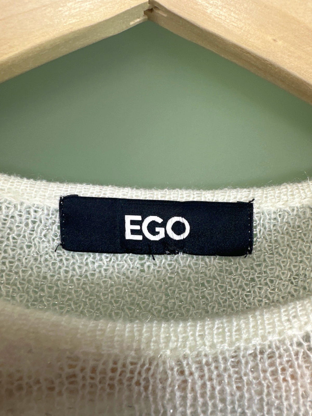 EGO White Cross Pattern Asymmetric Knit Dress UK 8