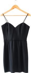 MOSCHINO Black 100% Silk Cupped Mini Dress UK 8