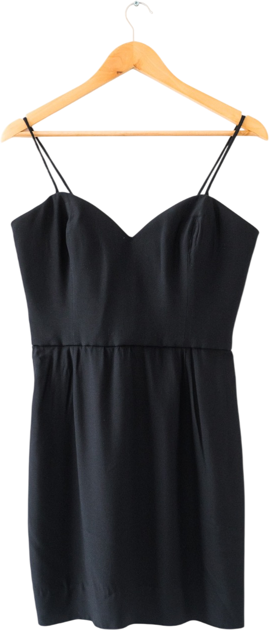 MOSCHINO Black 100% Silk Cupped Mini Dress UK 8
