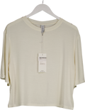 VARLEY Ivory Cream Bamboo Blend Supersoft Relaxed T-shirt UK XS