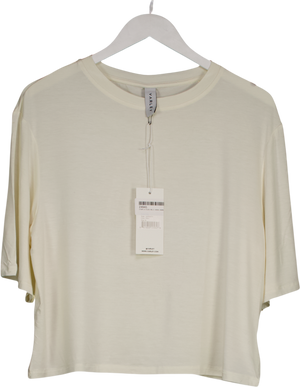VARLEY Ivory Cream Bamboo Blend Supersoft Relaxed T-shirt UK XS