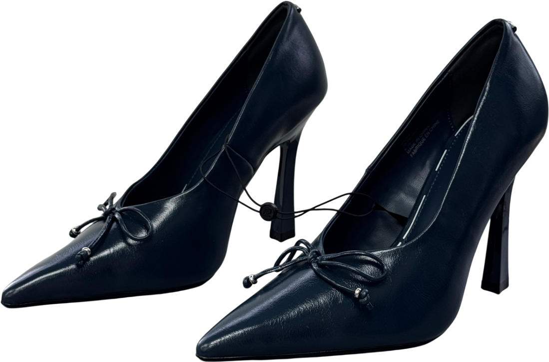 River Island Navy Blue  Bow Court Heels UK 6 EU 39 👠