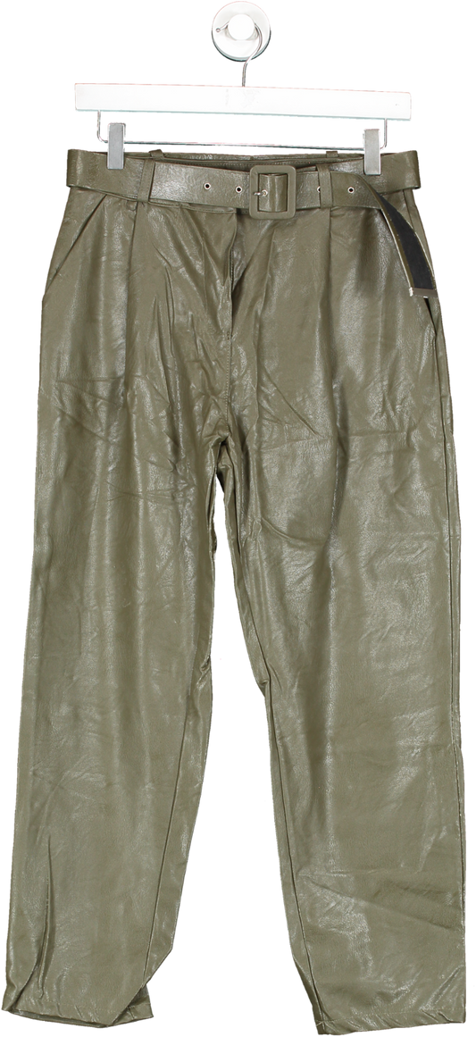 Misspap Green Khaki Belted Trousers UK S