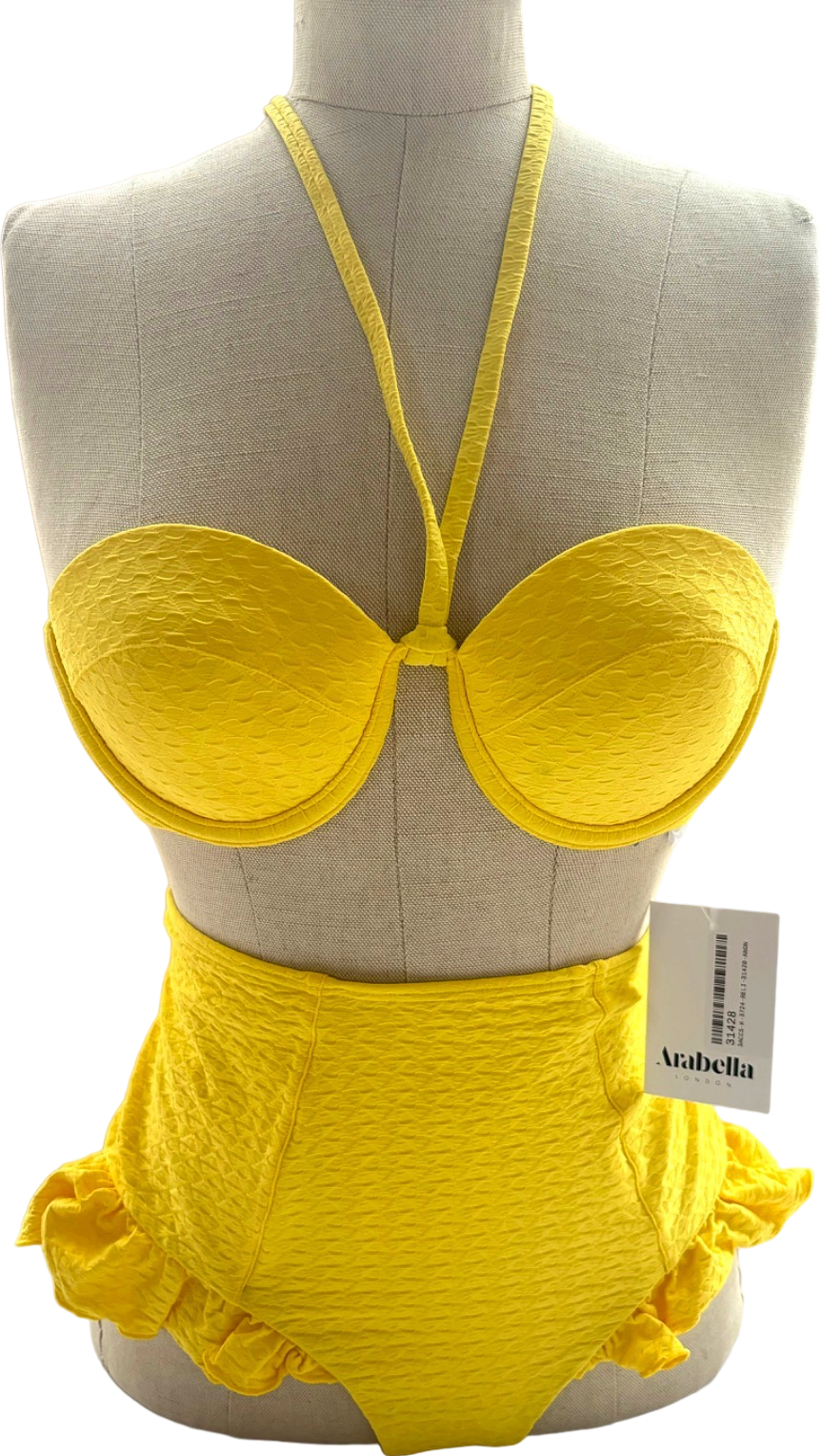 Arabella Lemon Frill Seeker Brief UK 8 and All Tied-Up Halter UK XS