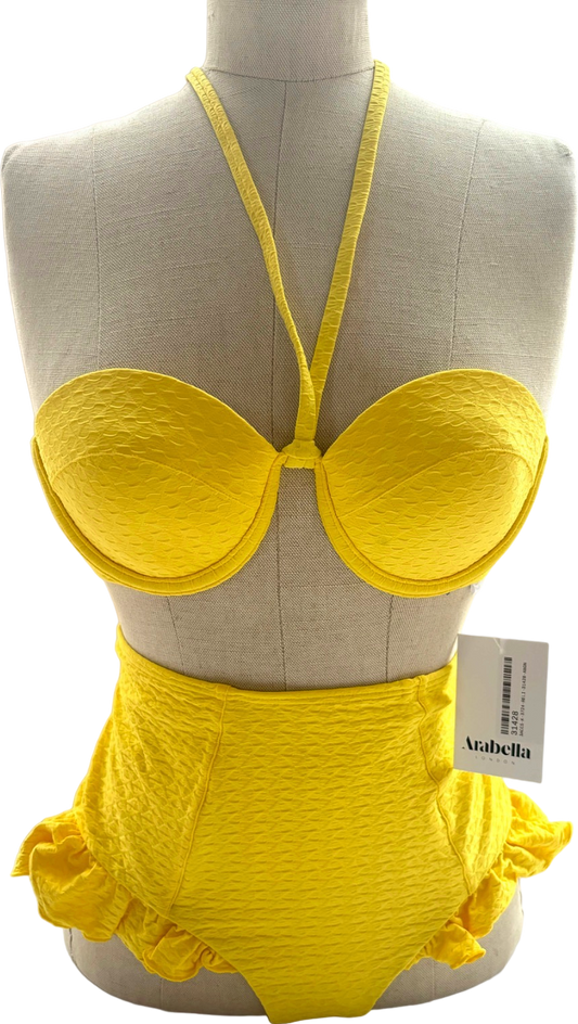 Arabella Lemon Frill Seeker Brief UK 8 and All Tied-Up Halter UK XS