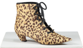 Dior Brown Lace Up Kitten Heel Ankle Boots- Leopard Print UK 5.5 EU 38.5