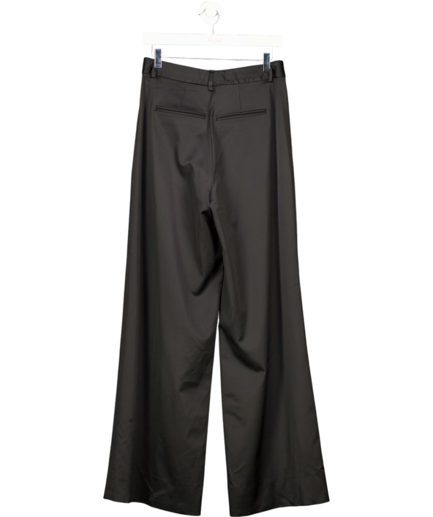 ME + EM Black Wool Blend Pleated Wide Leg Trousers UK 10