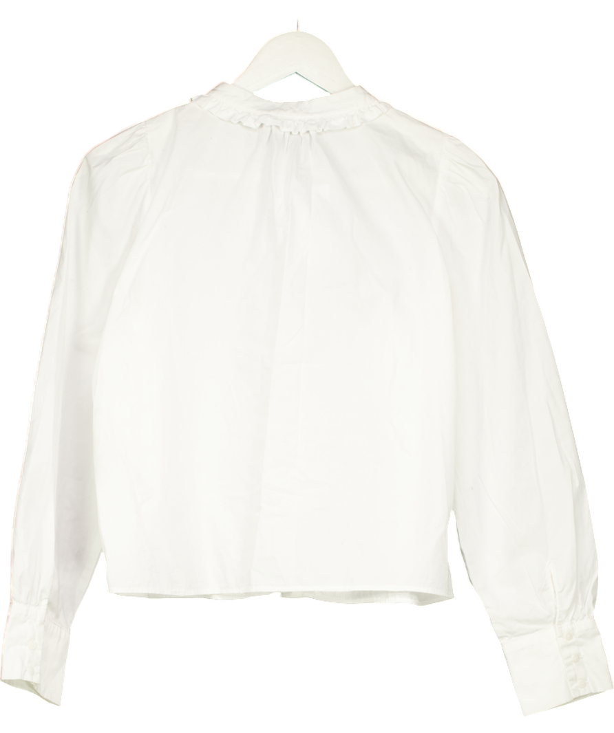 ZARA White Shirt With Ruffle Details UK 12