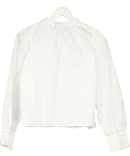 ZARA White Shirt With Ruffle Details UK 12