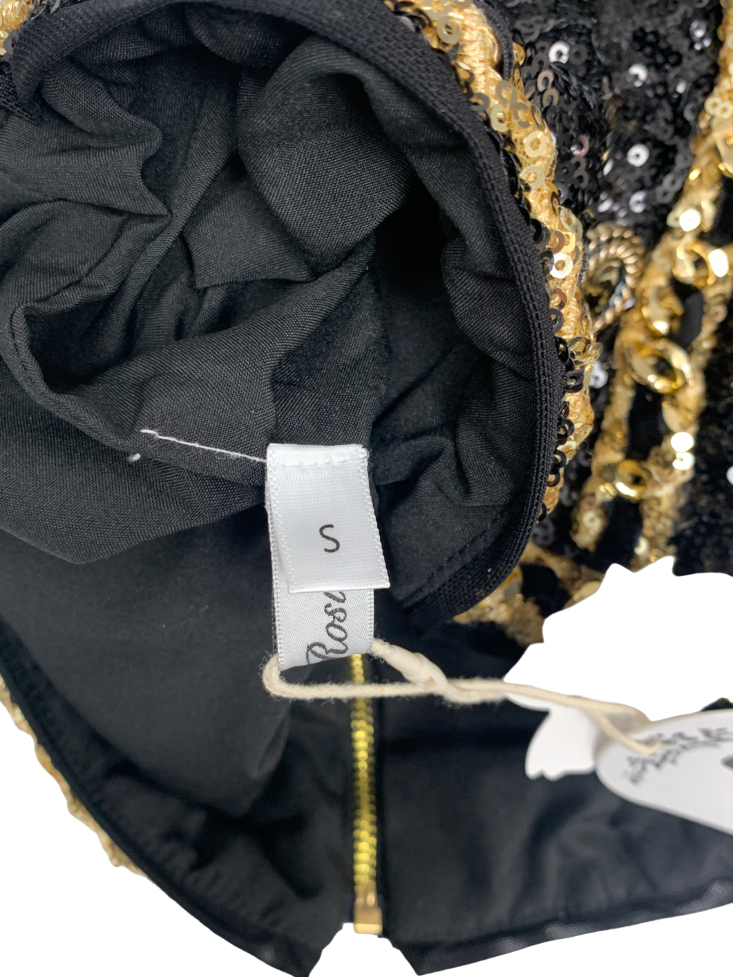 Miss Rosier Eulalia Black Embellished Mini Dress UK S