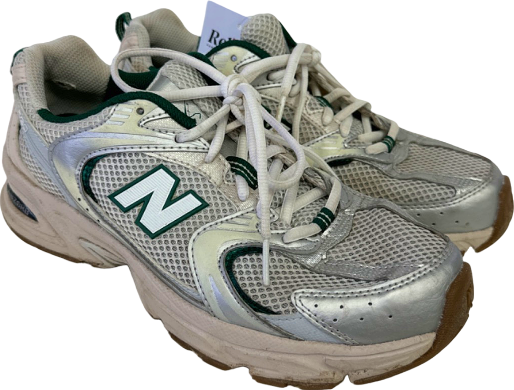 New Balance Silver/Green Running Trainers UK 7
