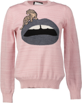 markus lupfer Metallic Pink Wool Blend Lips Jumper UK XS