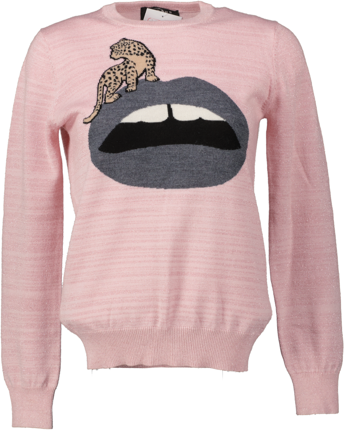 markus lupfer Metallic Pink Wool Blend Lips Jumper UK XS