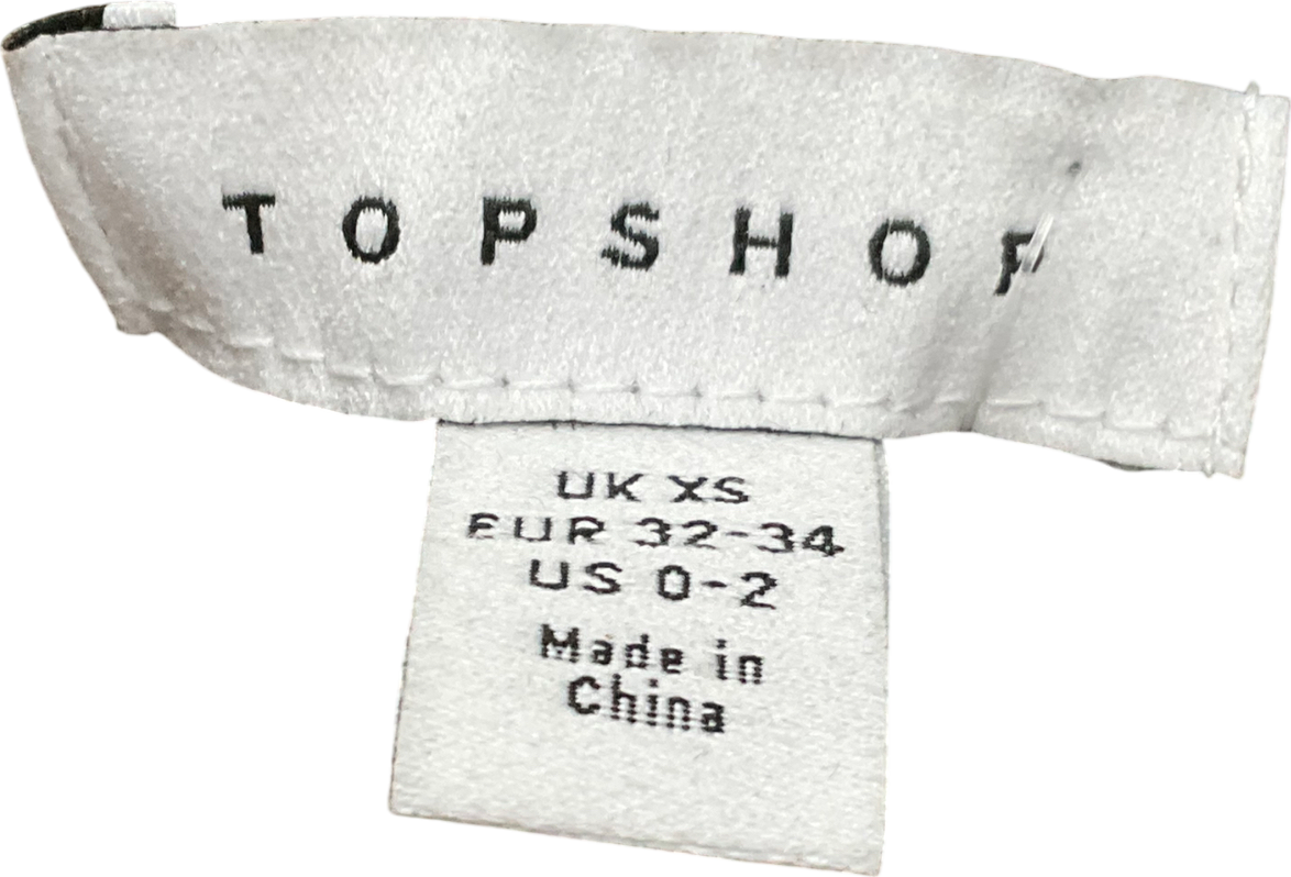 Topshop Faux Leather Bomber Jacket In Washed Brown UK XS