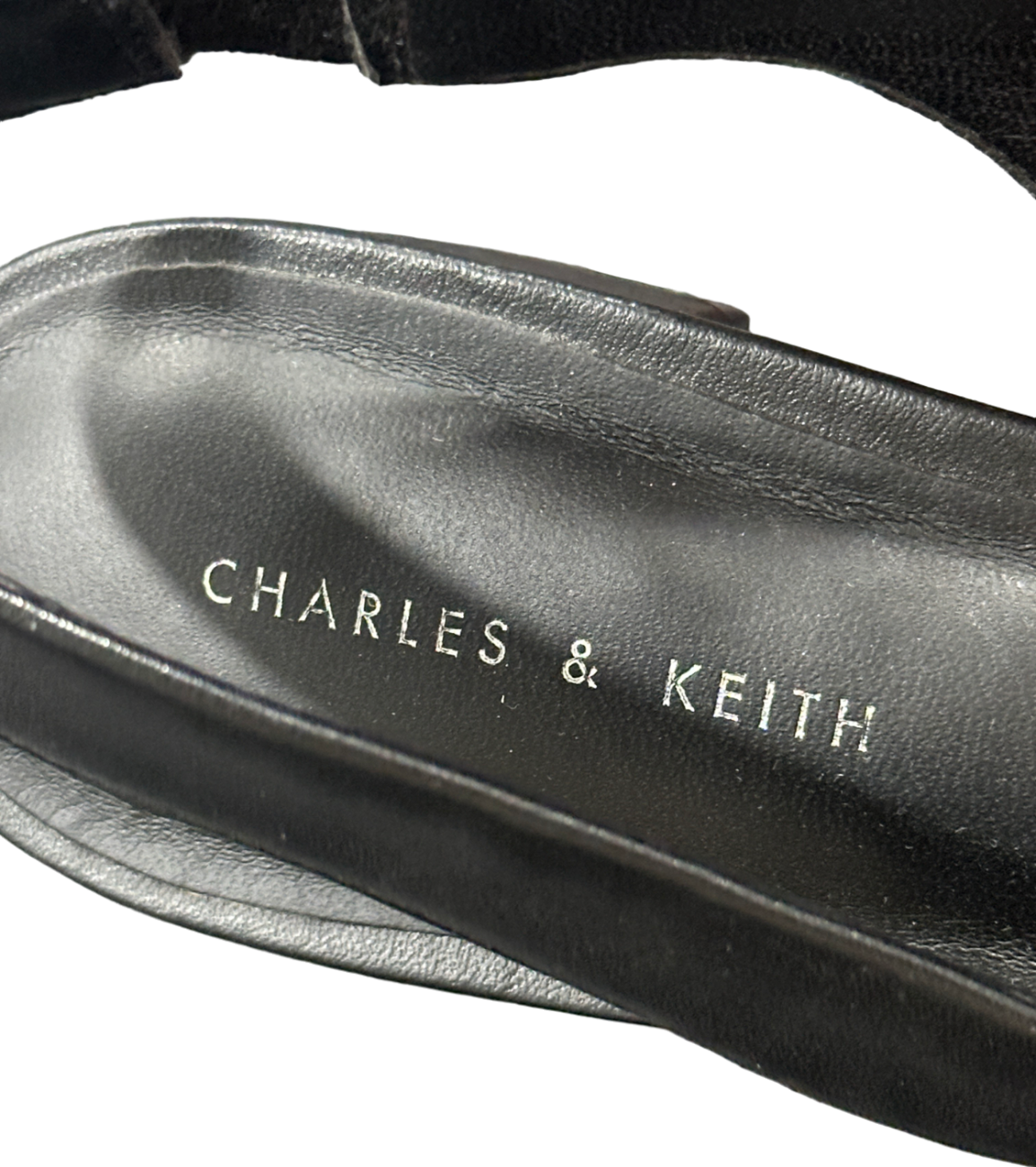 Charles & Keith Black Bow Ruched Slingback Flats UK 5 EU 38 👠