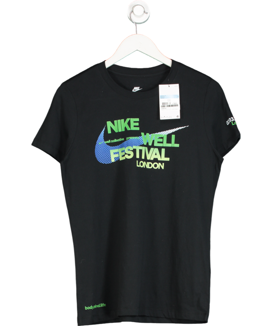 Nike Black Well Festival Printed T Shirt UK M