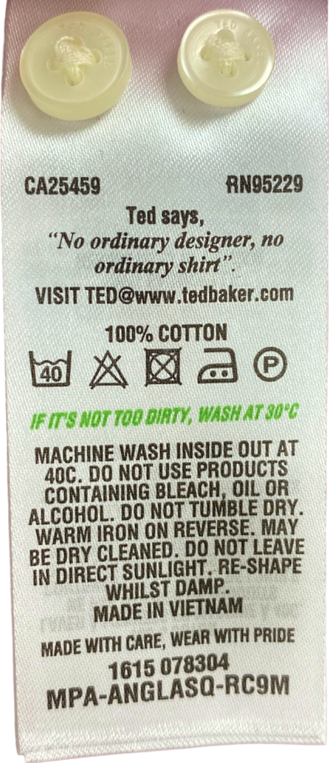 Ted Baker Pink Endurance Shirt UK 15" NECK