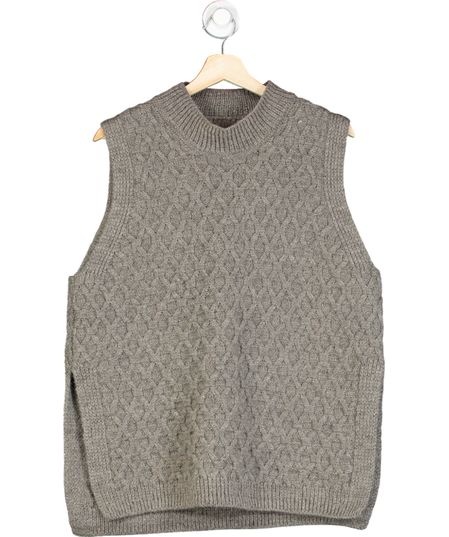Oubas Grey The Lawson Donegal Merino Wool Vest In Stone No Size