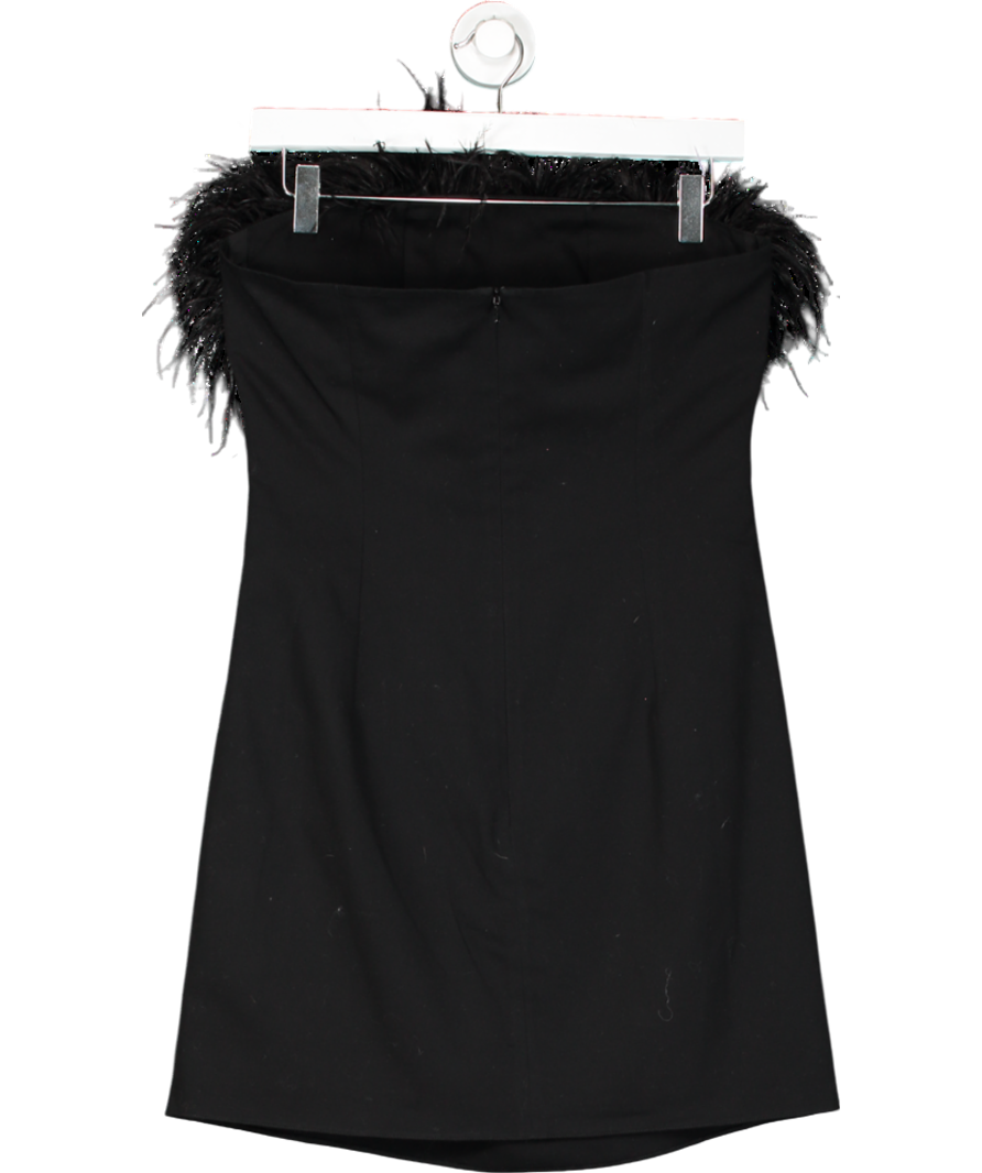 F.ILKK Black Feather Mini Dress UK 10