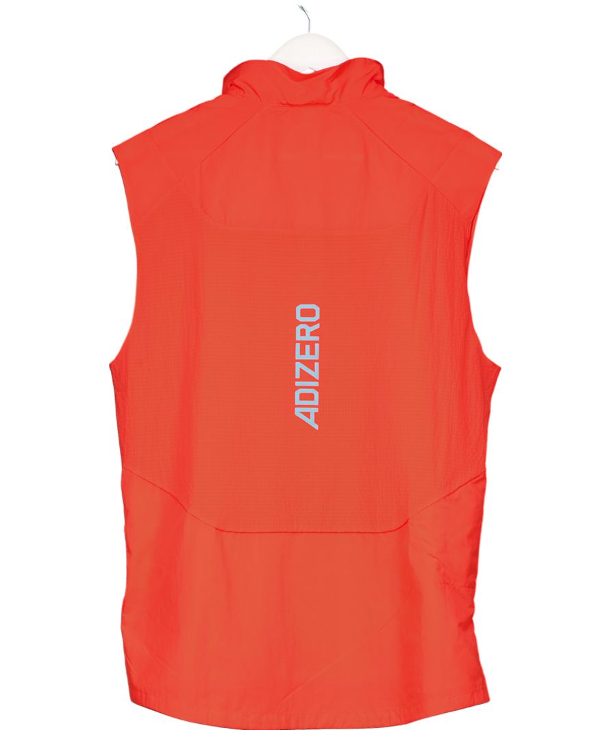 adidas Red Adizero Half Zip Running Vest UK M