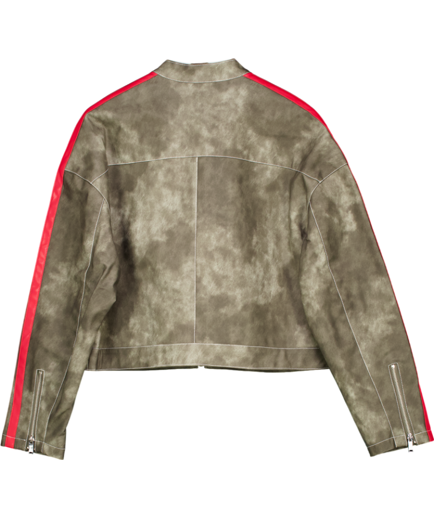 Superdown Brown Mandi Faux Leather Moto Jacket UK M