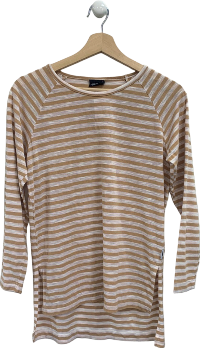 Joules Beige Stripe Long Sleeve Top UK XS