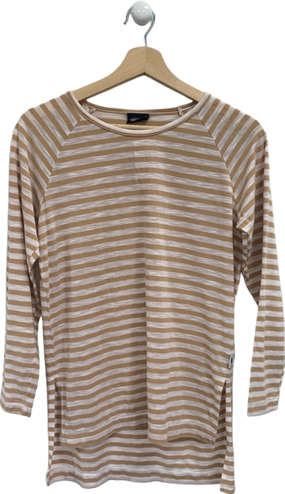 Joules Beige Stripe Long Sleeve Top UK XS