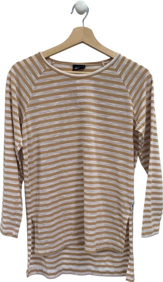 Joules Beige Stripe Long Sleeve Top UK XS