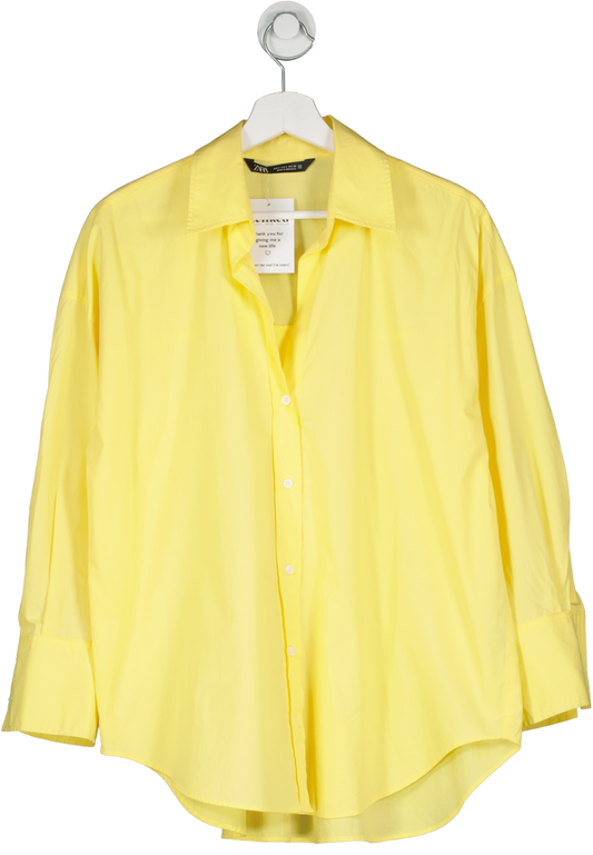 ZARA Yellow Poplin Shirt UK S