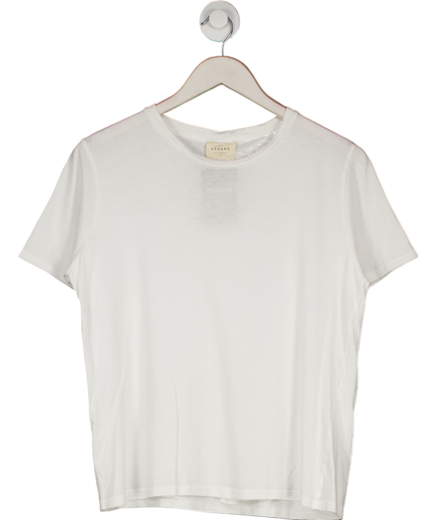 Sezane White Cotton T-shirt UK M