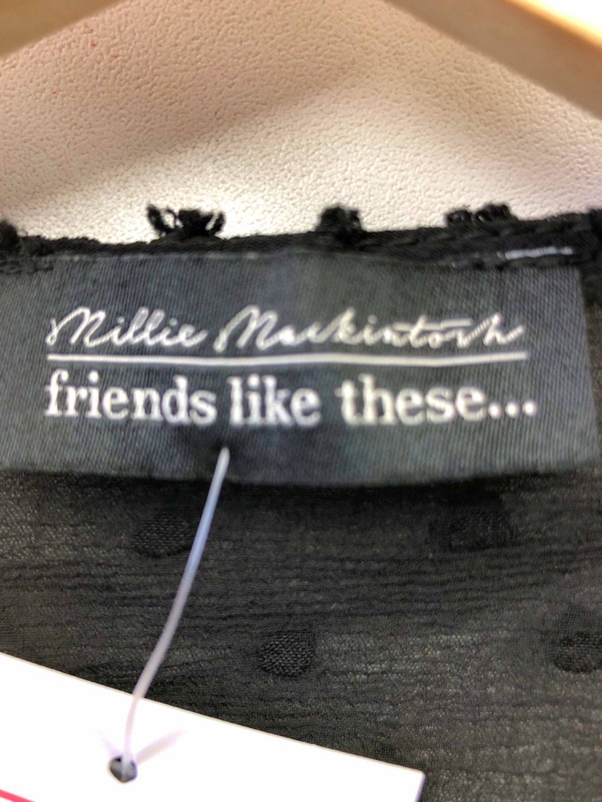 Friends Like These Millie Mackintosh Black Sheer Ruffle Blouse UK 8