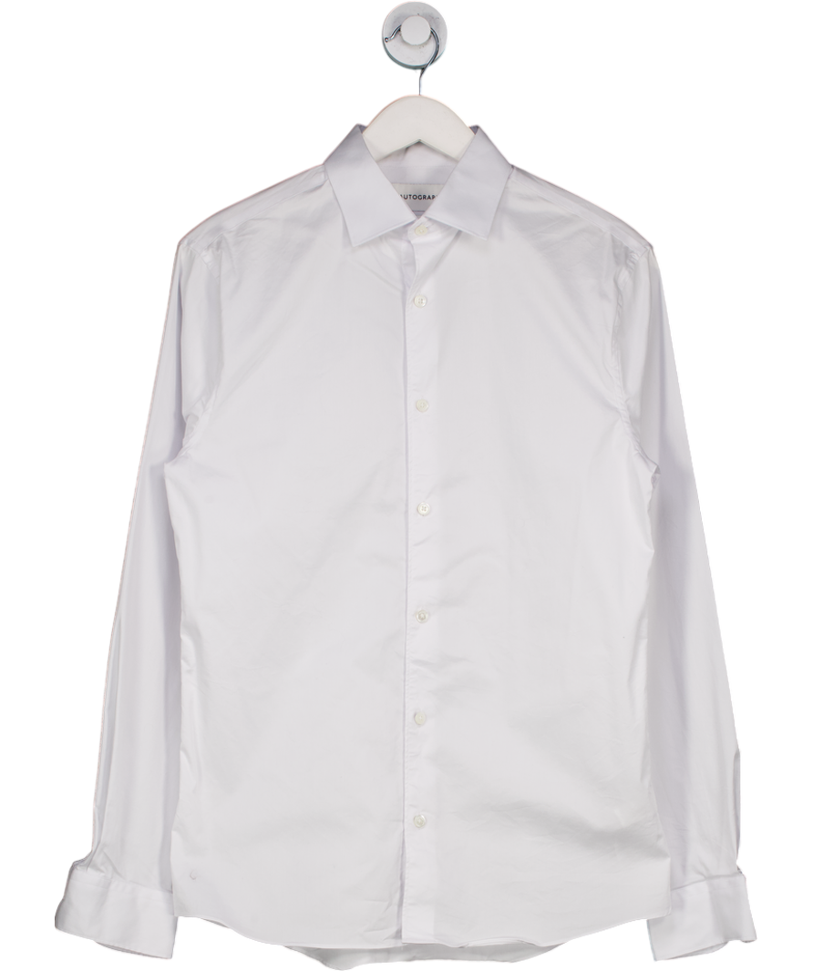 M&S White Cotton Blend Shirt UK S