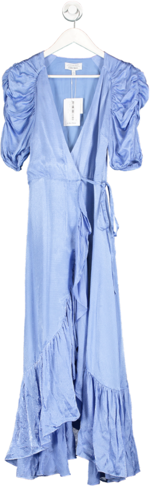 & Other Stories Blue Wrap Dress UK 6