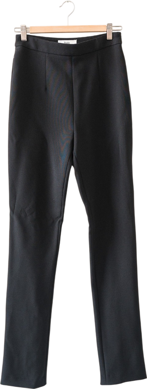 FRANKIE SHOP Black Slim Leg Stretch Trousers With Zips UK S