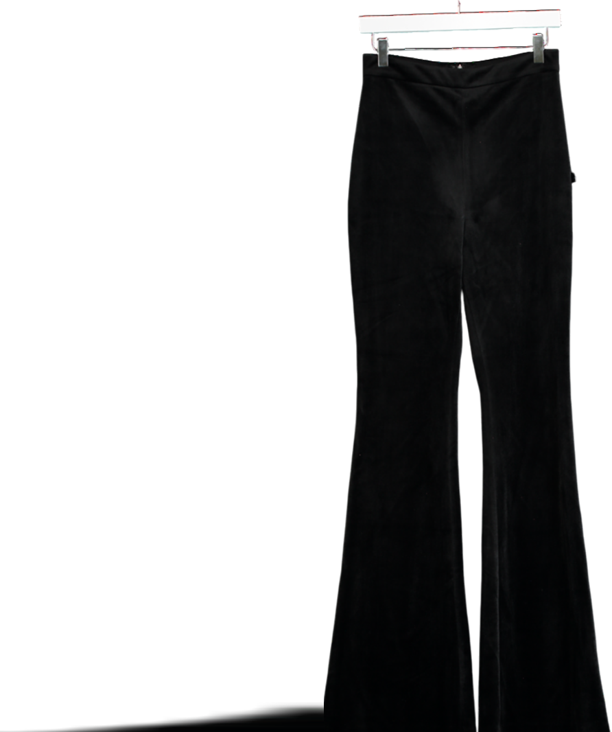 Nadine Merabi Davina Black Velvet Trousers UK S