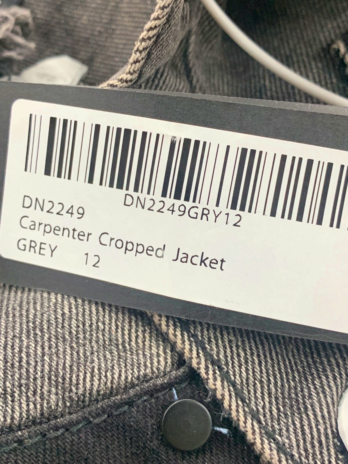 Luxe To Kill Grey Carpenter Cropped Jacket UK 12