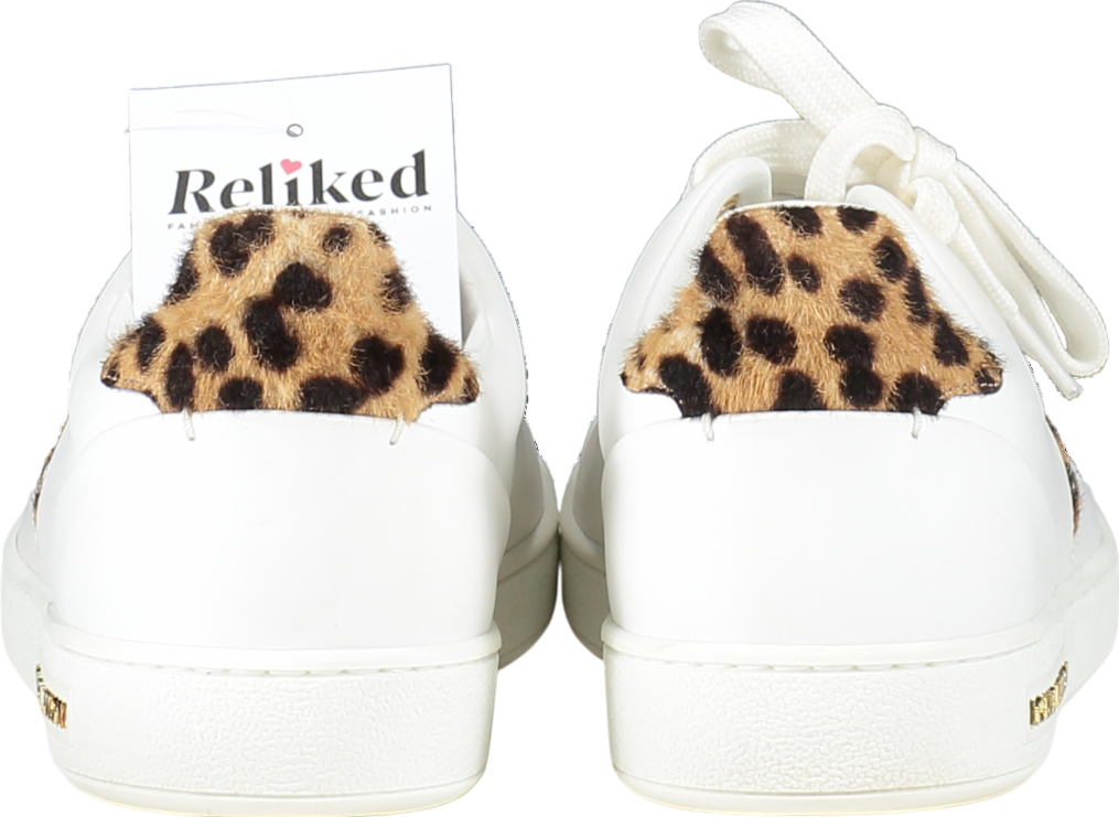 Louis Vuitton White Calfskin Calf Hair Monogram Giant Jungle Frontrow Trainers UK 2.5 EU 35.5 👠