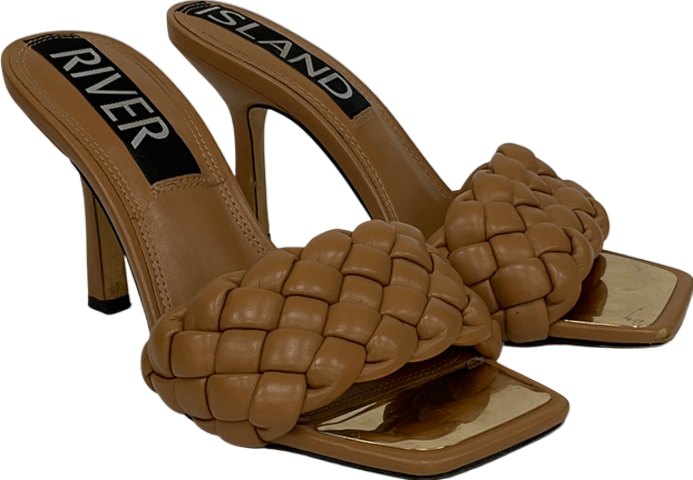 River Island Brown Braided Mule Heel UK 3 EU 36 👠