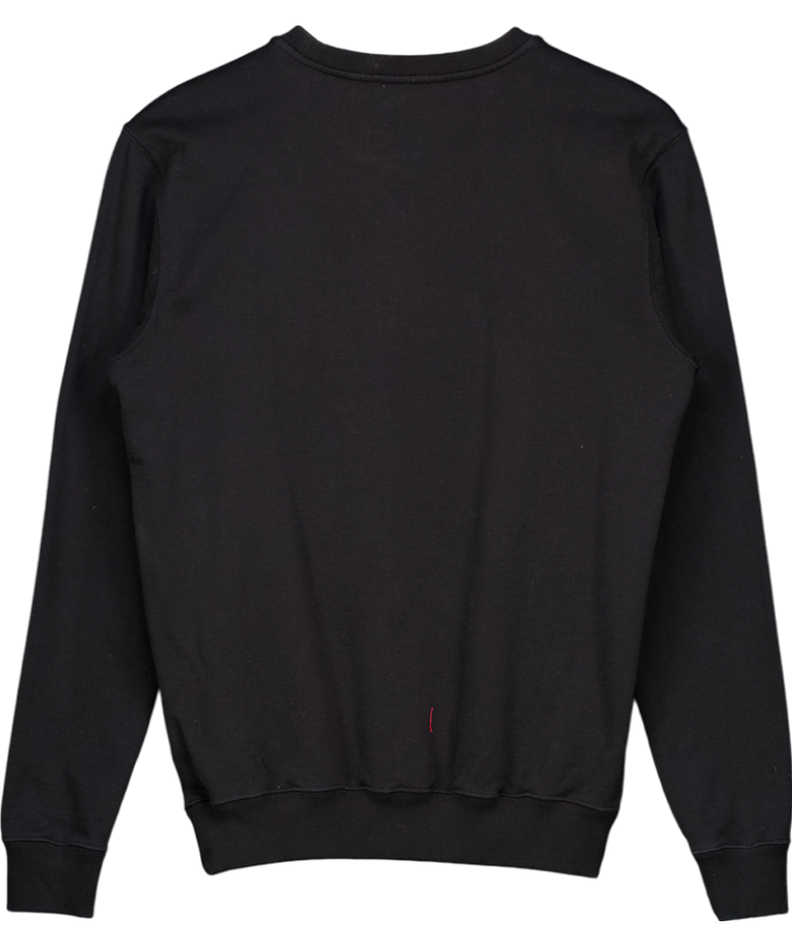 Versace Black Embellished Crystal Logo Sweater UK XS