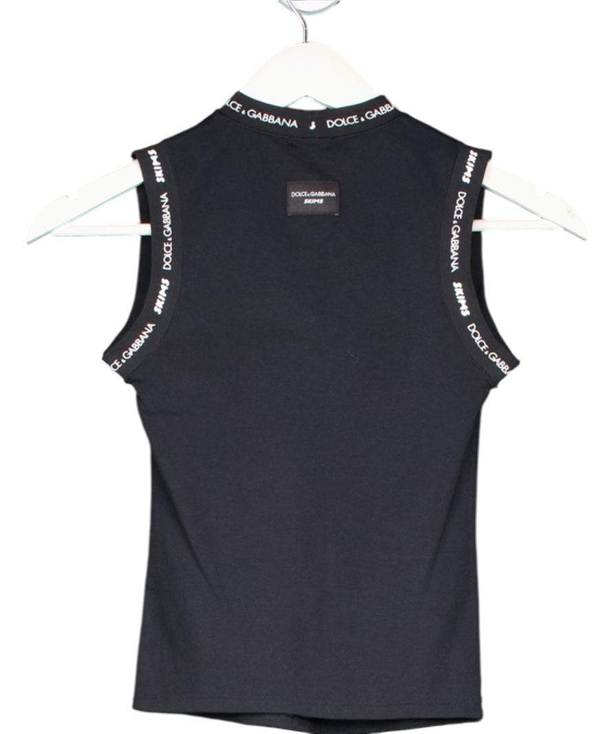SKIMS Black X Dolce & Gabbana Cotton Jersey Tank Top UK S