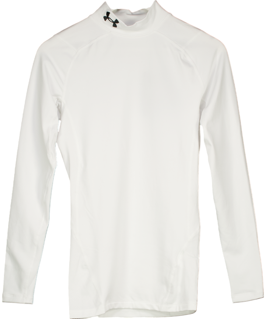 Under Armour White Coldgear Compression Mock Tee UK M