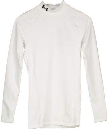 Under Armour White Coldgear Compression Mock Tee UK M